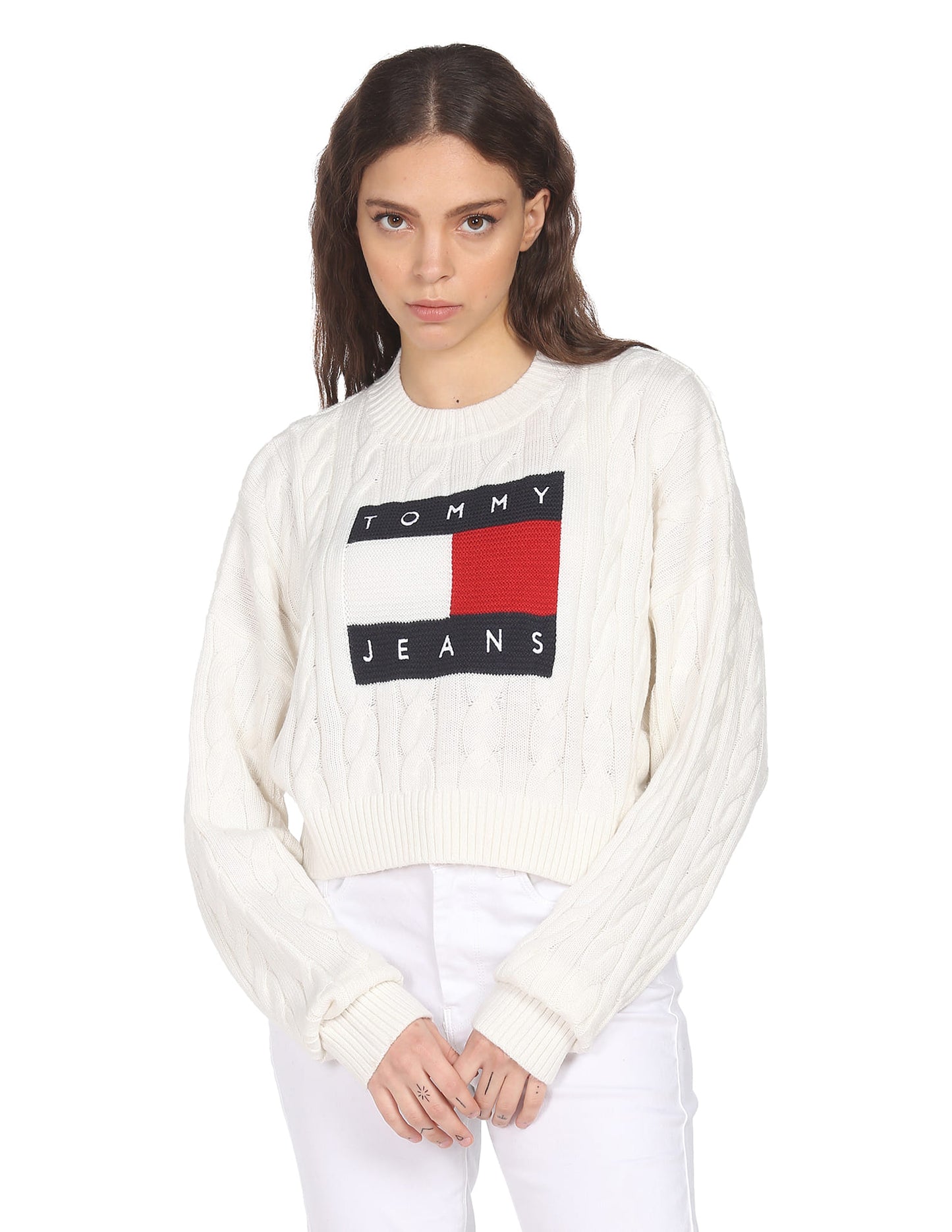 0371 Tommy Hilfiger երկարաթև գործվածքից բլուզ