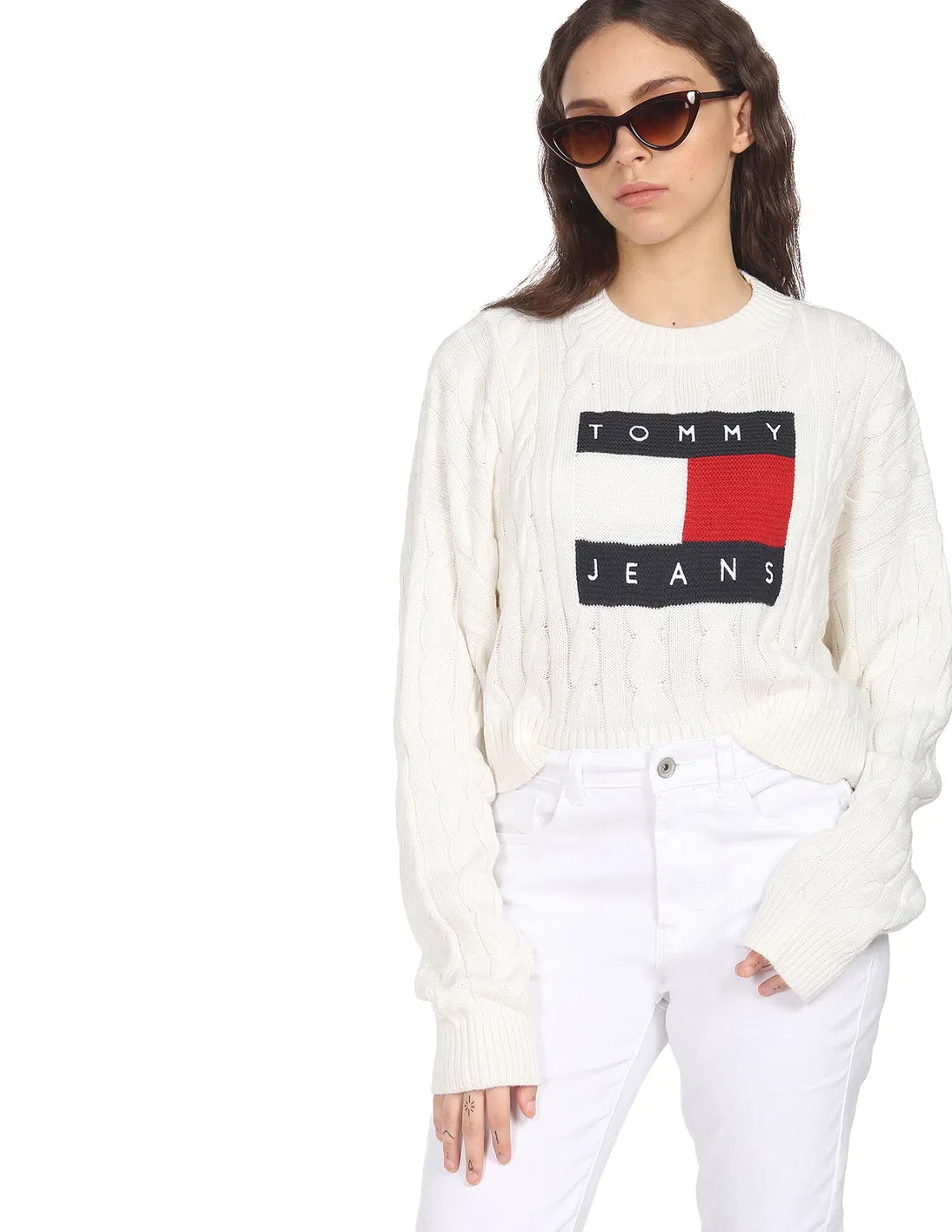 0371 Tommy Hilfiger երկարաթև գործվածքից բլուզ