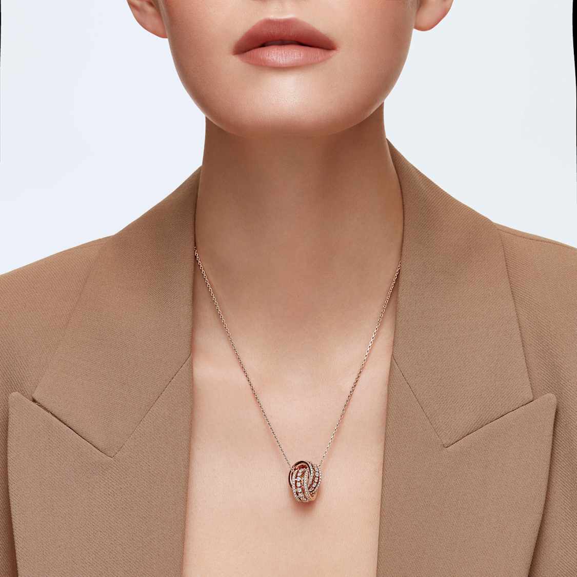 0076 Swarovski վզնոց երկու օղակ