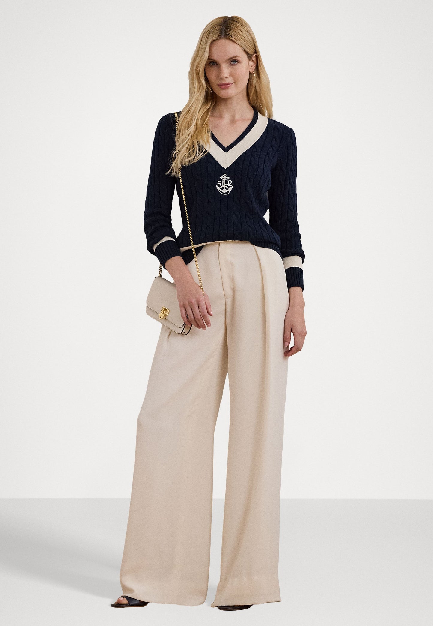 0655 Ralph Lauren երկարաթև գործվածքից բլուզ