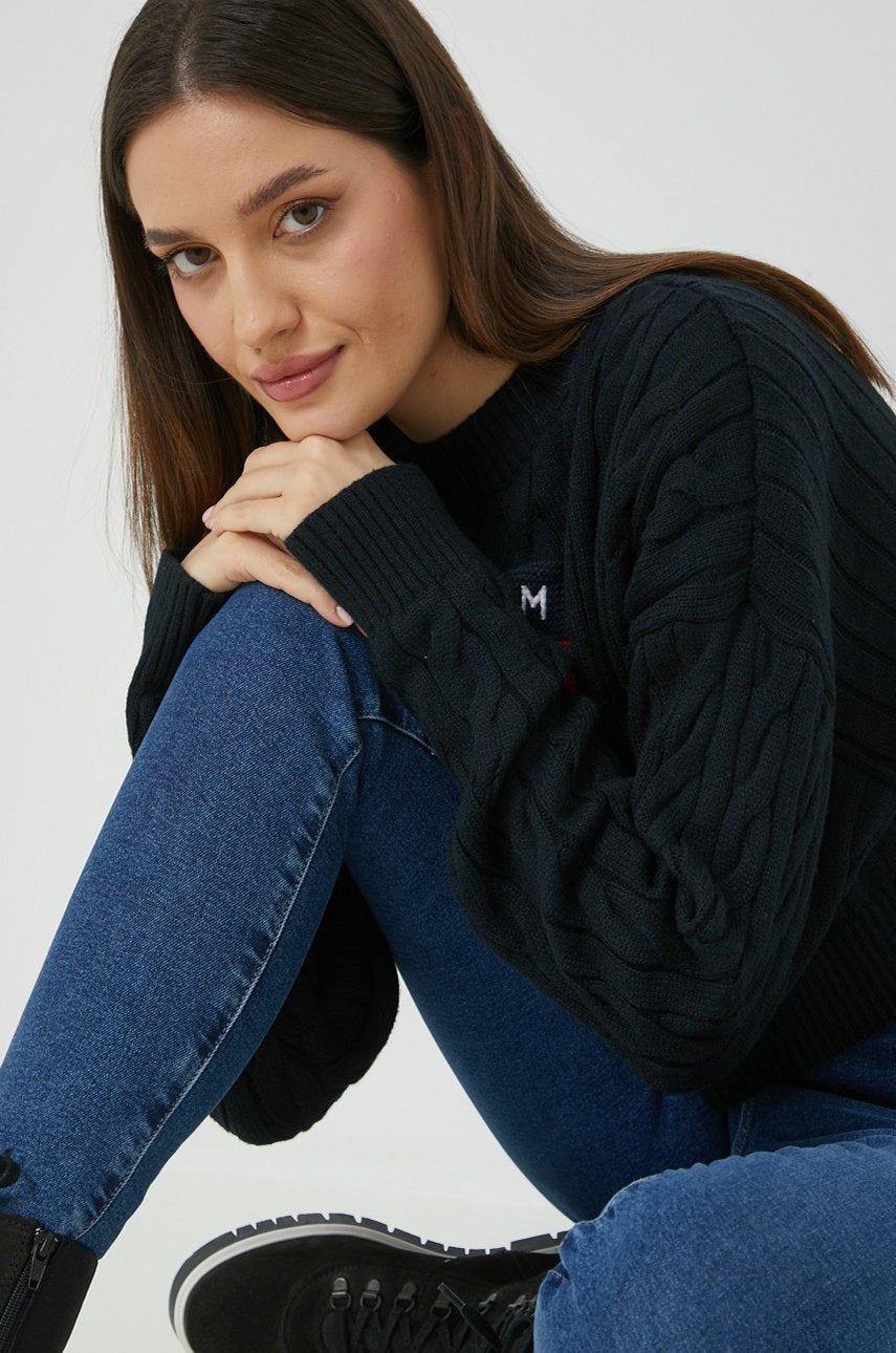 0371 Tommy Hilfiger երկարաթև գործվածքից բլուզ