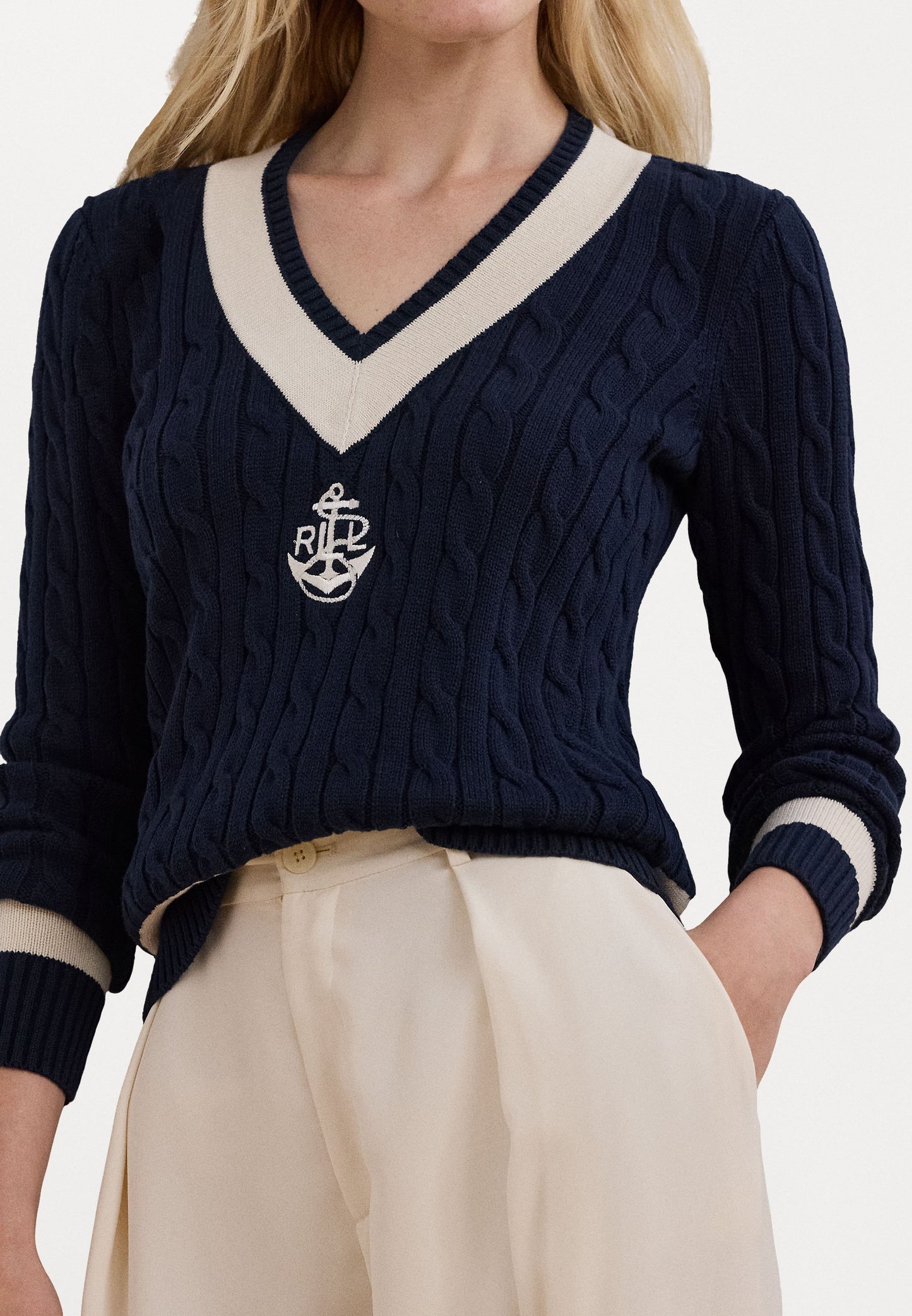 0655 Ralph Lauren երկարաթև գործվածքից բլուզ