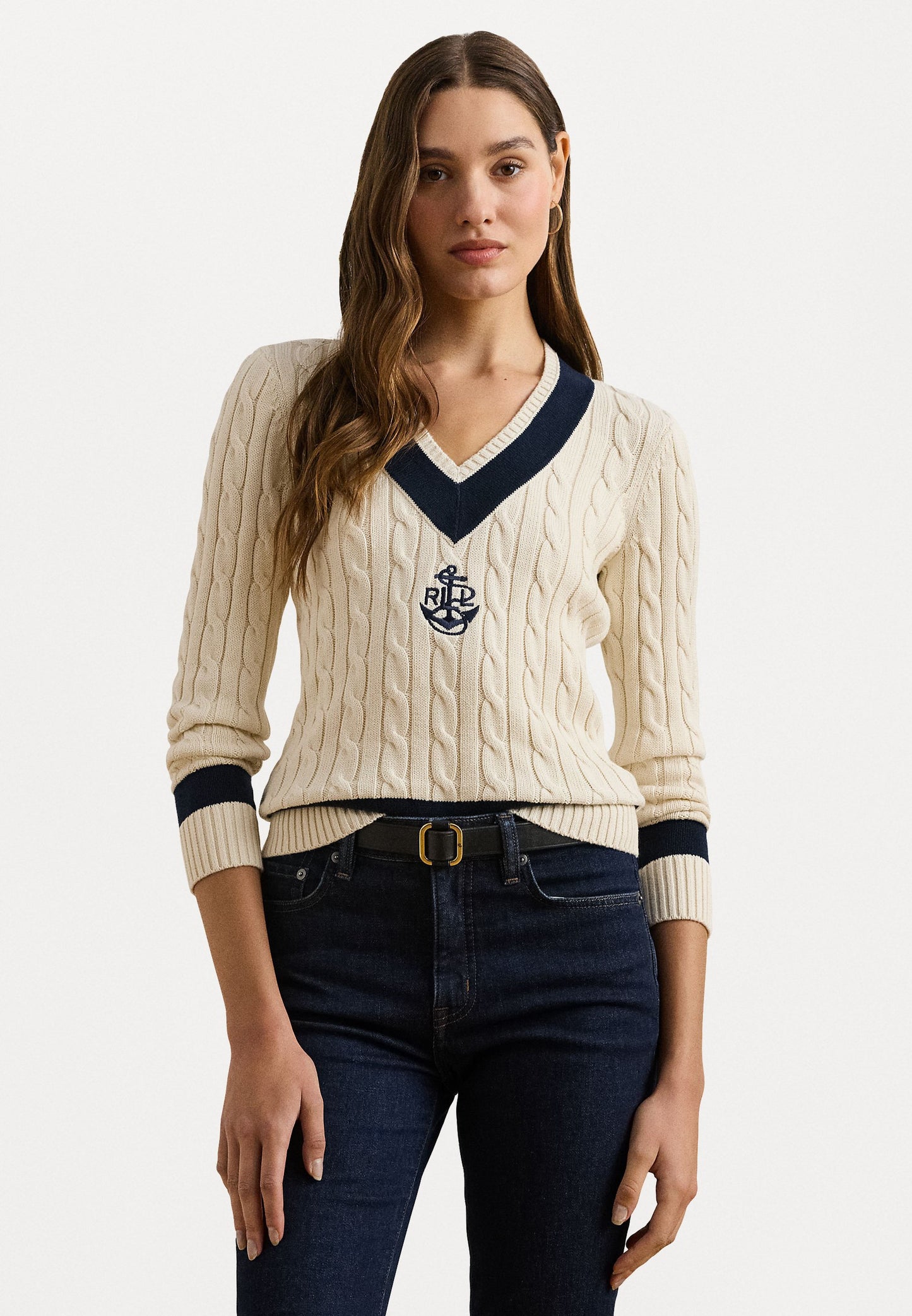 0655 Ralph Lauren երկարաթև գործվածքից բլուզ