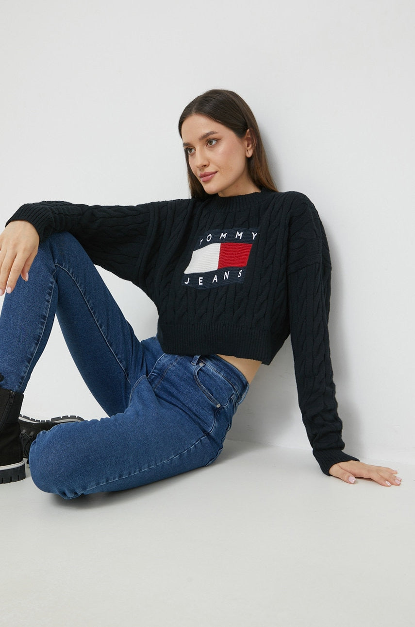 0371 Tommy Hilfiger երկարաթև գործվածքից բլուզ
