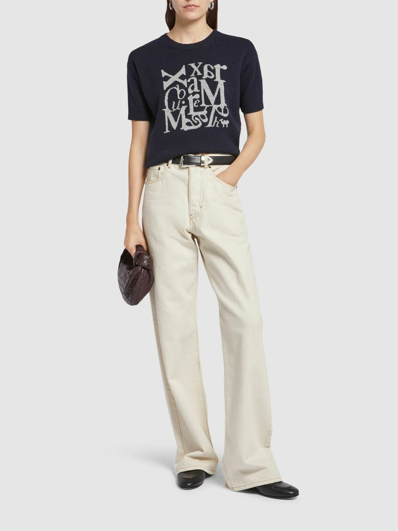 1056 MaxMara կարճաթև գործվածքից բլուզ