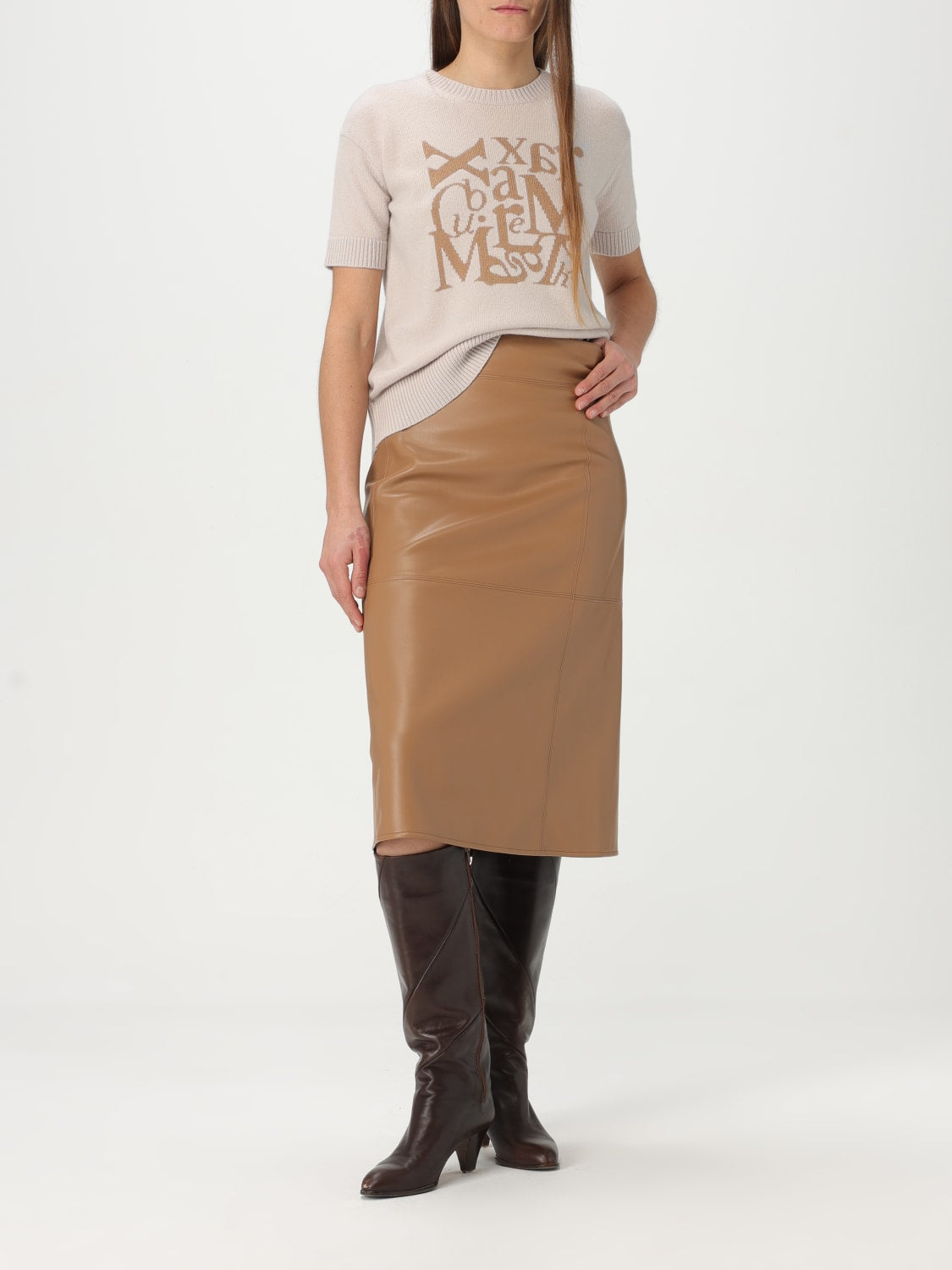 1056 MaxMara կարճաթև գործվածքից բլուզ